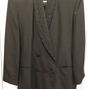 Black Vintage double breasted jacket  size